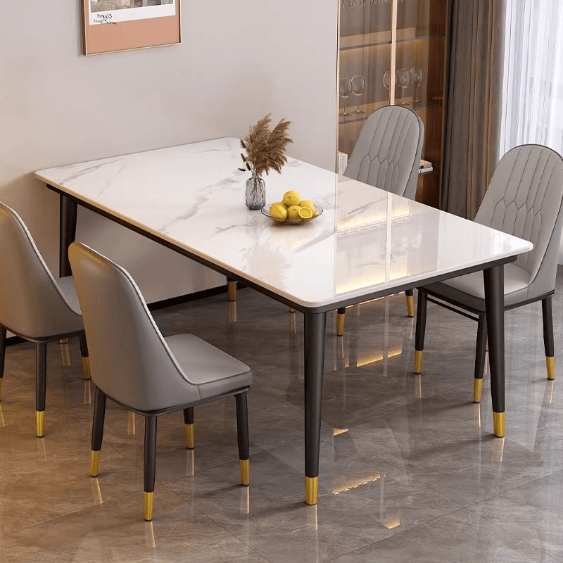 Dining Table for 4-6 People, Modern Kitchen Table, Heat-Resistant Tabletop, 