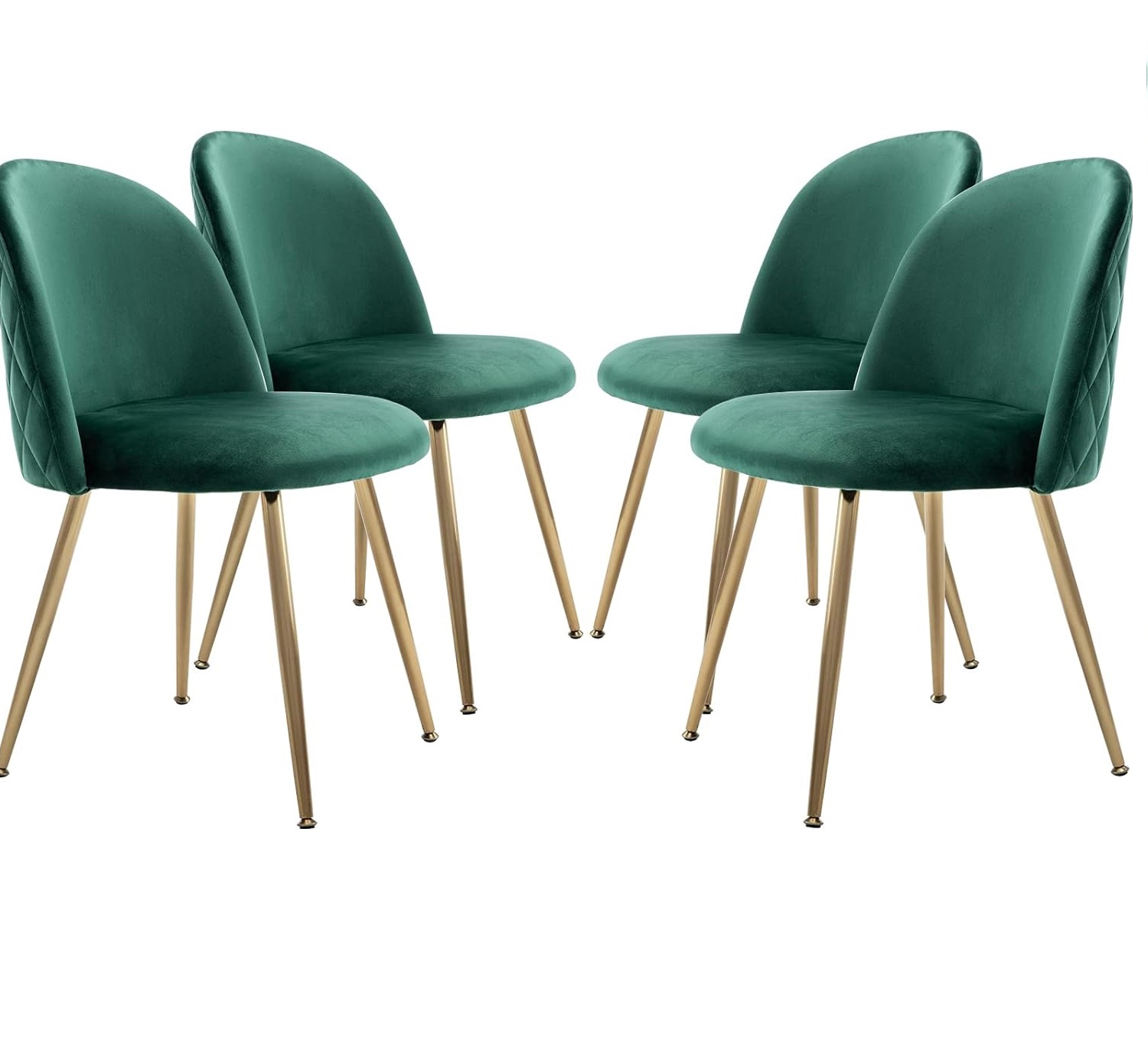 Velvet Dining Chairs Set of 4 Modern Upholstered Green