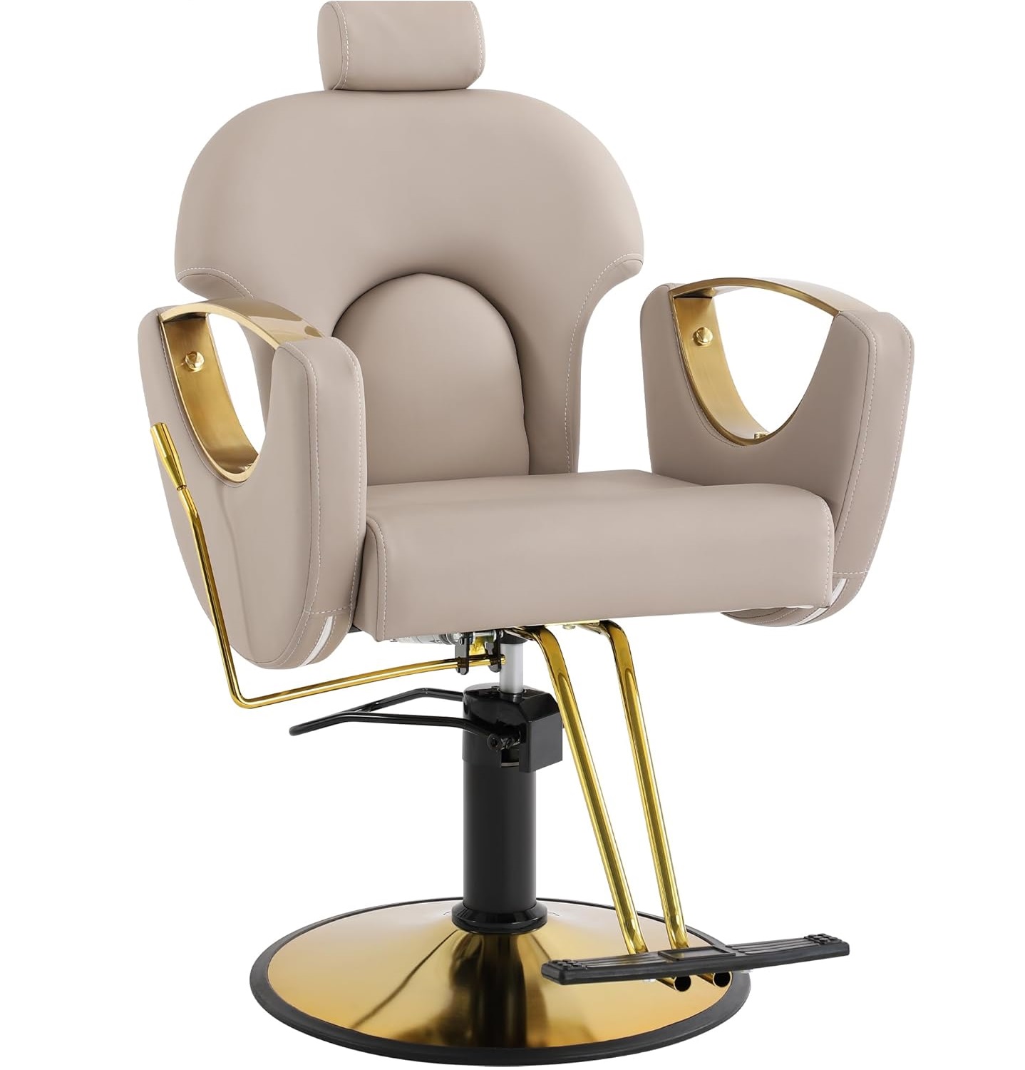 Reclining Salon Chair - All Purpose Hydraulic Barber Chair Beige